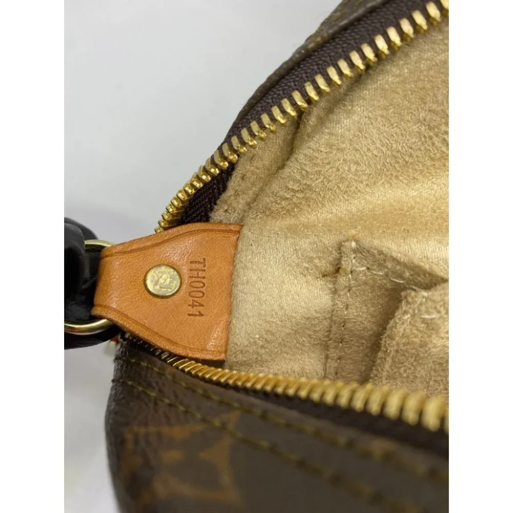 Authentic Louis Vuitton Manhattan PM Brown Tote Handbag w Cert